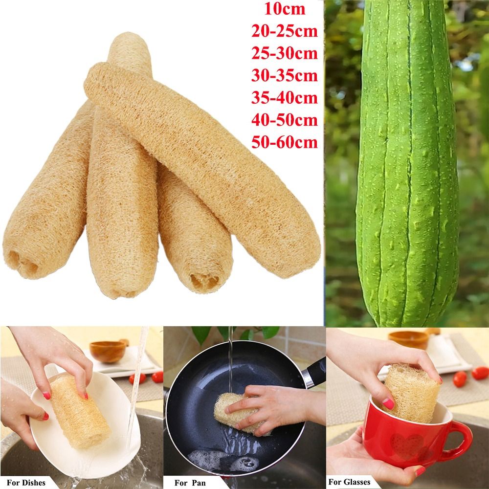 Body Loofah Natural - Natural Loofah Luffa Sponge Non-stick Long