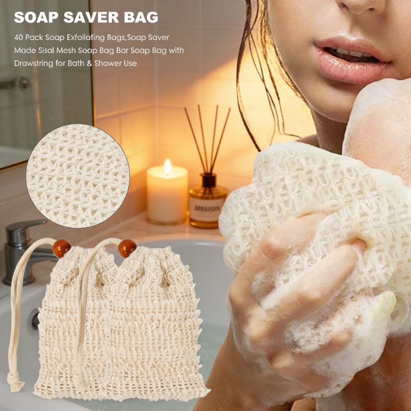 Body Loofah Natural - 5-50Pcs Natural Sisal Soap Saver Bag