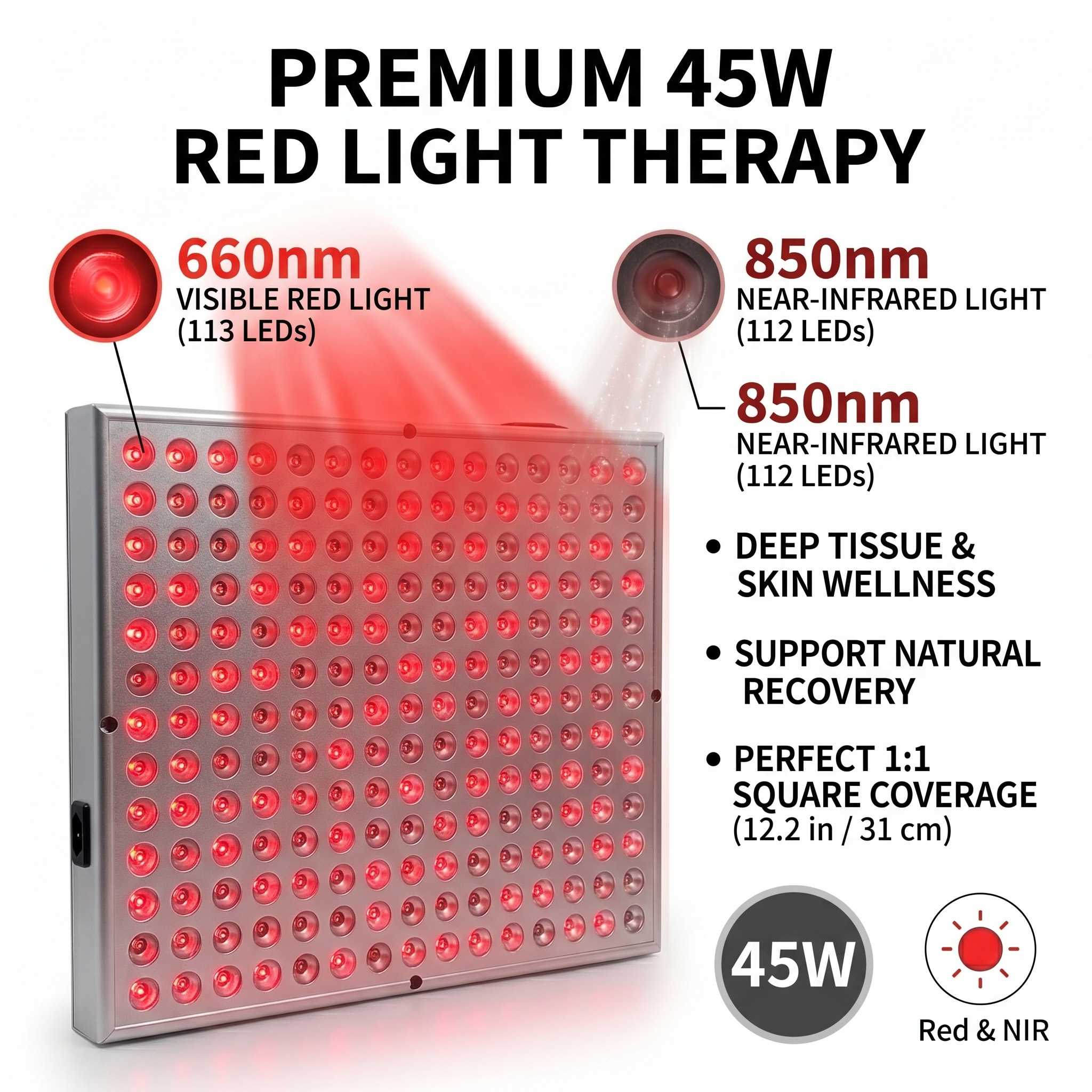 45W LED 660nm 850nm Red Near I - Spa Wellness Near review and price