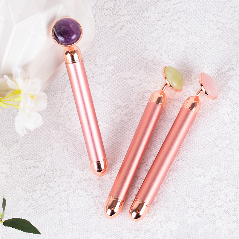 Natural Stone Rose Gold Electr - Jade Roller Stone review and price