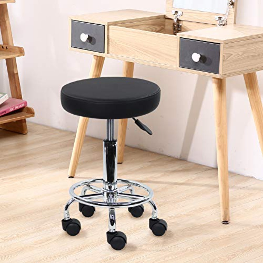 PU Leather Round Rolling Stool - Spa & Wellness Zámeček Petrovice review and price
