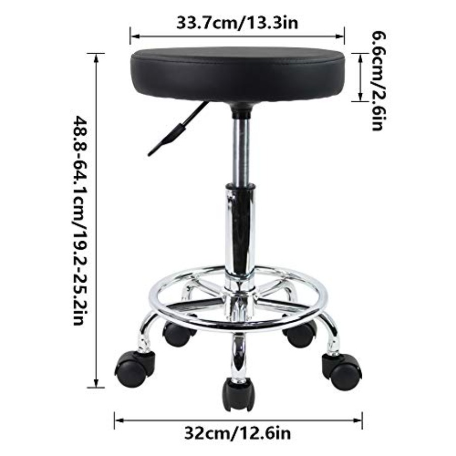 PU Leather Round Rolling Stool - Spa & Wellness Zámeček Petrovice review and price
