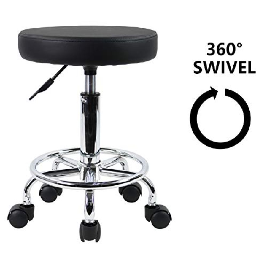 PU Leather Round Rolling Stool - Spa & Wellness Zámeček Petrovice review and price