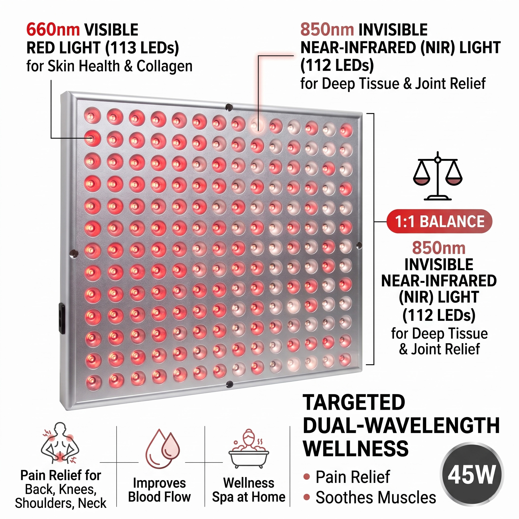 45W LED 660nm 850nm Red Near I - Spa Wellness Near review and price